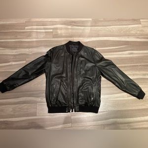 Lucky Brand Leather Bomber Jacket
